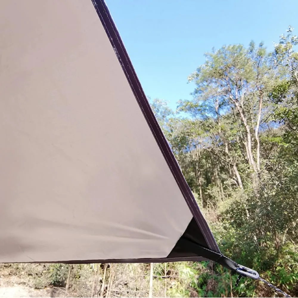 Camping Tarp Portable Multifunctional Backpacking Tarp, Waterproof Tent Tarp for Portable Beach Shelter, Rain Shelter for Picnic, Outdoor Activities, Extra Large, Lightweight and UV Resistant (Black)