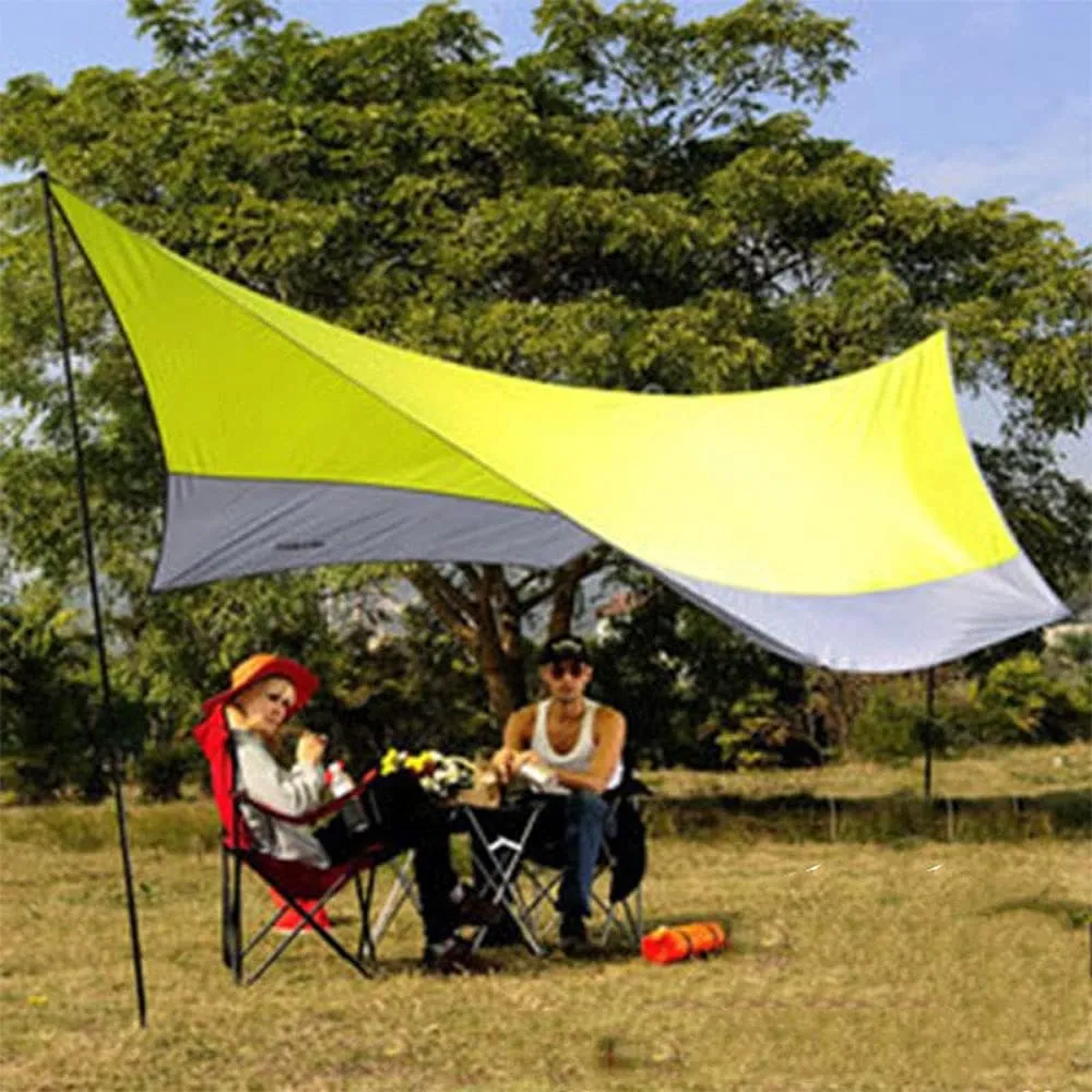 Camping Tarp Sun Shelter, Sun Shelter,Waterproof Ultralight Awning Canopy for Hiking Fishing Picnic, Beach Tent Camping Cushion Survival Shelter Folding Pergola Canopy,2