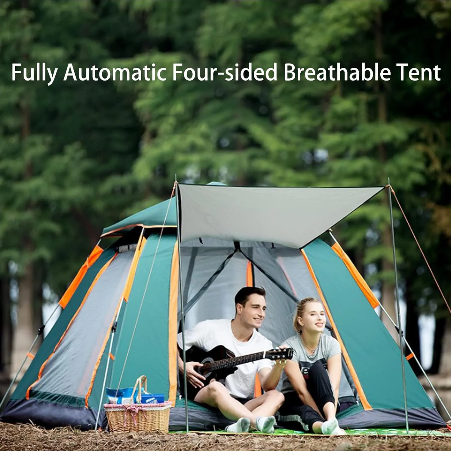 Camping Tent 3-5 Person - Family Dome Waterproof Backpack Tents with Top Rainfly, Ultralight Easy Set Up Small Tents with Carry Bag for 4 Season Hiking Glamping Beach Outdoor