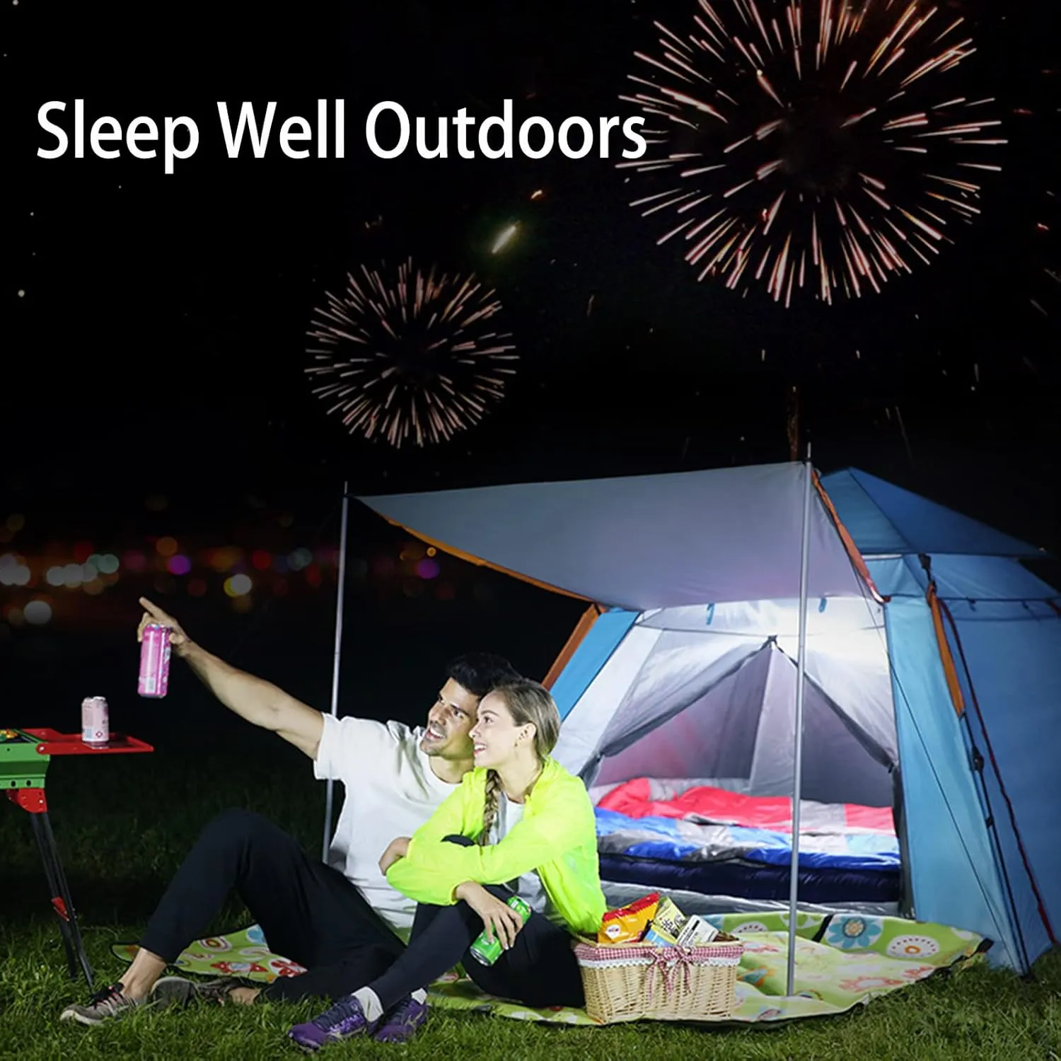 Camping Tent 3-5 Person - Family Dome Waterproof Backpack Tents with Top Rainfly, Ultralight Easy Set Up Small Tents with Carry Bag for 4 Season Hiking Glamping Beach Outdoor