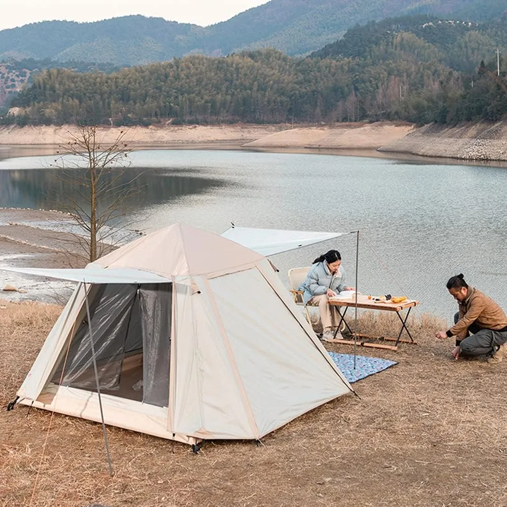 Camping Tent Waterproof Pop Up Tent with Zipped Double Door and Carrying Bag Lightweight Instant Family Tent for 3-4 Person Use for Outdoor Hiki (Instant Pop up Camping Tent)