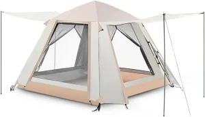 Camping Tent Waterproof Pop Up Tent with Zipped Double Door and Carrying Bag Lightweight Instant Family Tent for 3-4 Person Use for Outdoor Hiki (Instant Pop up Camping Tent)