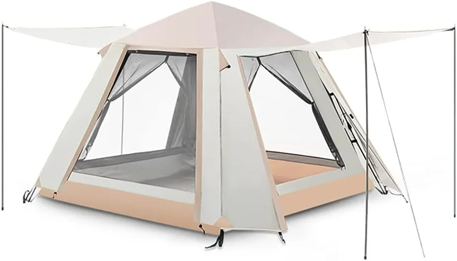Camping Tent Waterproof Pop Up Tent with Zipped Double Door and Carrying Bag Lightweight Instant Family Tent for 3-4 Person Use for Outdoor Hiki (Instant Pop up Camping Tent)
