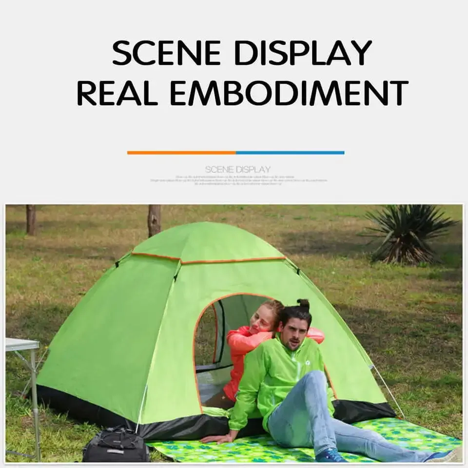 Camping Tent, Waterproof Shelter for Hiking and Camping - 2-3 Person Capacity - Green