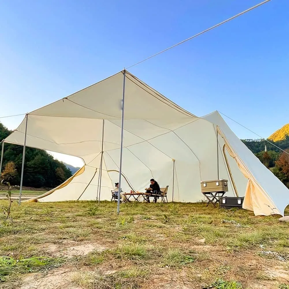 Camping Tent with Porch, Waterproof Sun Shelter for Family, Festival, Picnic Car Trip, Large Vestibule, Easy Setup, Portable Cabana Tent with UV Protection