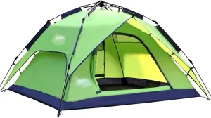 Camping Tents, Automatic Tent 3-4 Person Camping Tent,Easy Instant Setup-Protable Backpacking for Sun Shelter,Travelling,Hiking (Color : 2 Way use Green, Size : 200x180x130cm)
