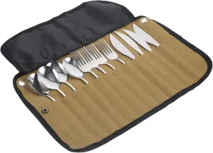 Camping Utensil Set Roll Bag Cutlery Bag Camping Compact Travel Tableware Set