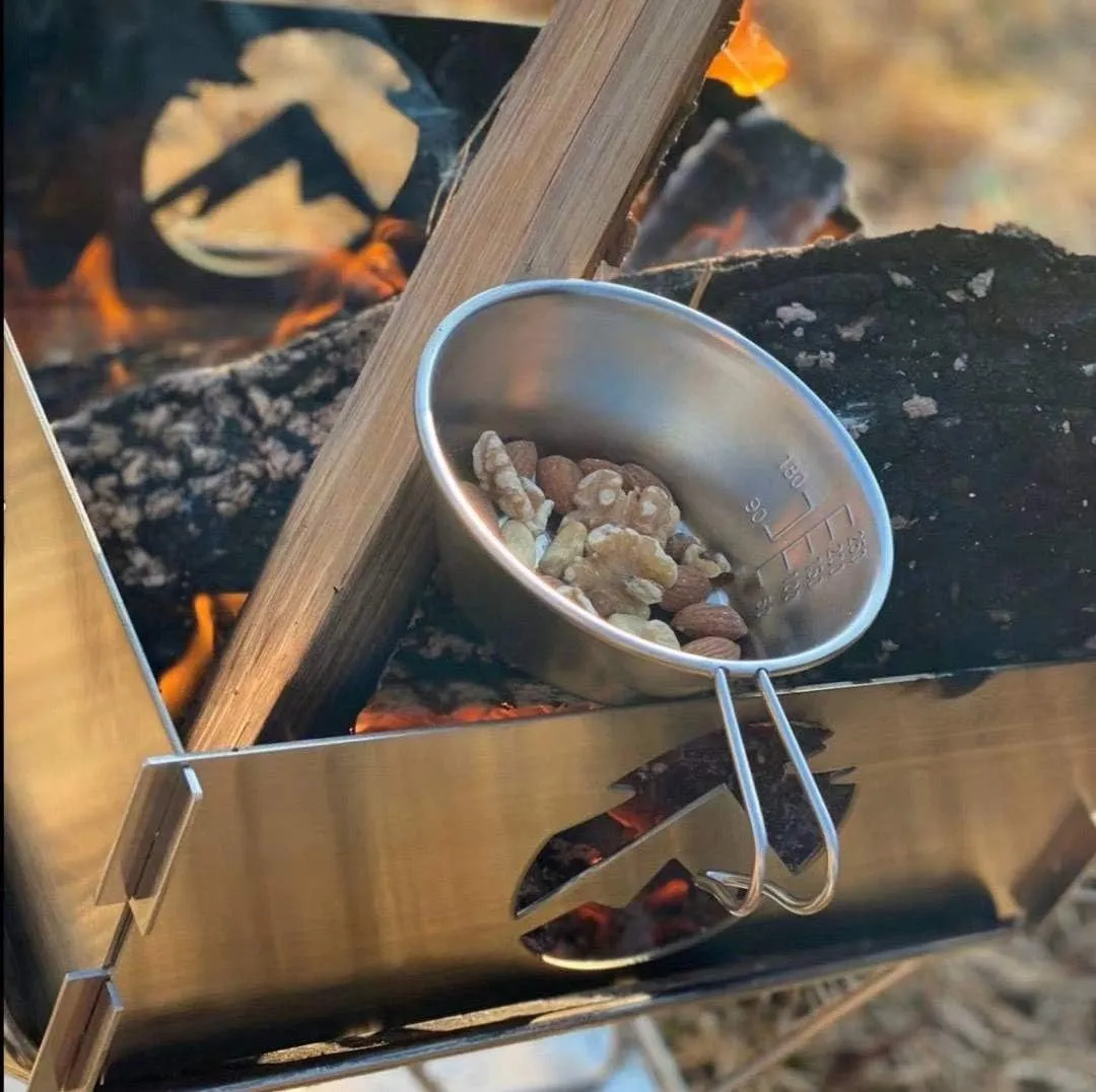 CAMPINGMOON 2pcs Set Stainless Steel Camping Sierra Cup 310ml S-220-2P (2pcs Set)