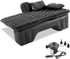 Car Air Mattress Back Seat for Chevrolet Silverado 3500 2500 1500,Double Side Flocking Car Bed Portable Air Mattress Car Sleeping Mattress Car Accessories Cars Camping Bed,Black