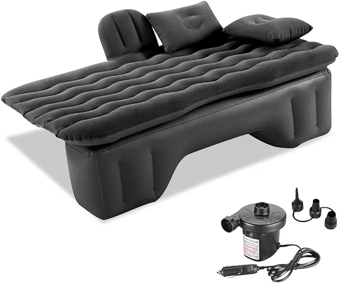 Car Air Mattress Back Seat for Chevrolet Silverado 3500 2500 1500,Double Side Flocking Car Bed Portable Air Mattress Car Sleeping Mattress Car Accessories Cars Camping Bed,Black
