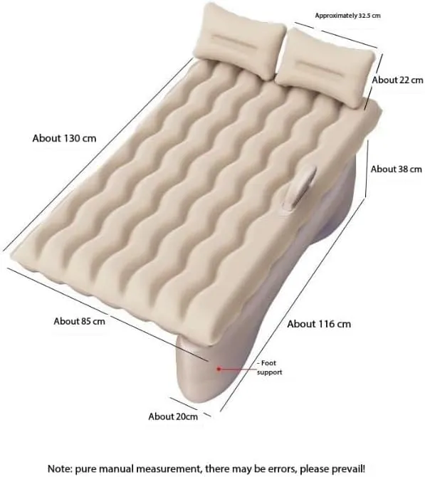 Car Air Mattress Back Seat for Chevrolet Silverado 3500 2500 1500,Double Side Flocking Car Bed Portable Air Mattress Car Sleeping Mattress Car Accessories Cars Camping Bed,Black