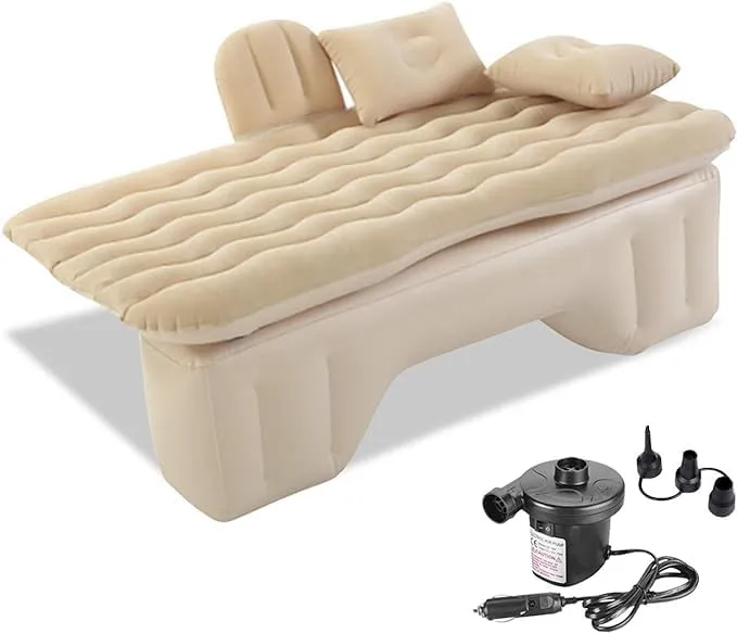 Car Air Mattress Back Seat for GMC Canyon,Double Side Flocking Car Bed Portable Air Mattress Car Sleeping Mattress Car Accessories Cars Camping Bed,Off White