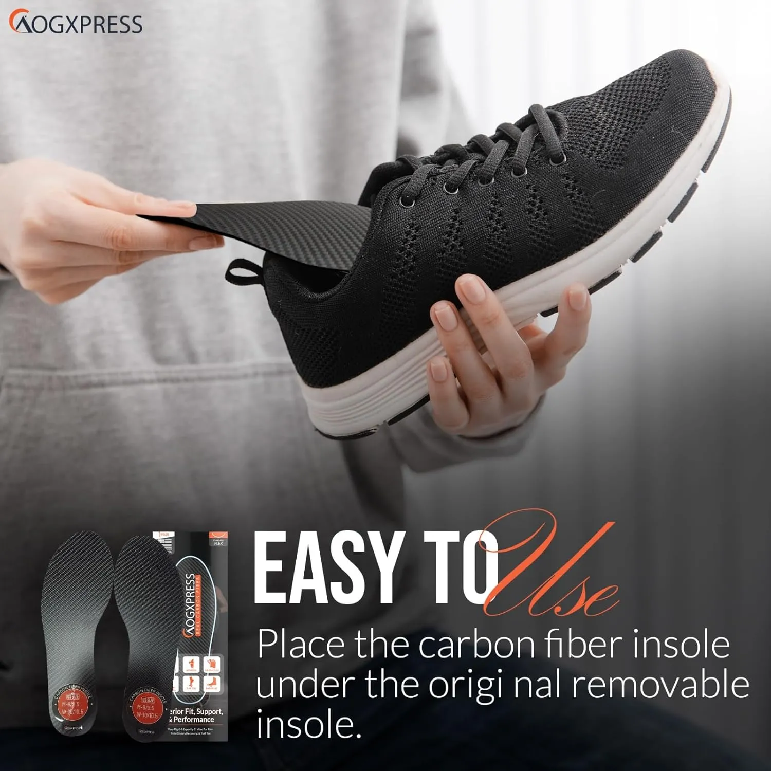 Carbon Fiber Insole (1 Pair), (6.5) Carbon Fiber Shoe Insert- Rigid Support Turf Toe, Shoe Insert for Sports, Hiking, Trekking, Basketball, Running - Alternative to Post Op Shoe