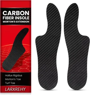 Carbon Fiber Insole(1 Pair): Rigid Shoe Insert for Men & Women - for Morton's Toe, Turf Toe, Hallux Limitus and Rigidus, Arthritis - Alternative to Post Op Shoe(275mm,Fit W Size 11.5-12, Mens 10.5-11)