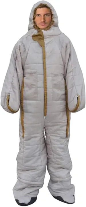 Carry Bag Included - Adult Wearable Sleeping Bag with Feet,Standing 3 Season Portable Outdoor Camping Sleeping Suit Waterproof Windproof for RV Trips,Outdoors,Hiking,L for 160-180 cm