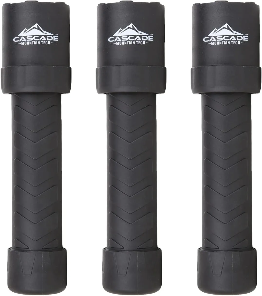 Cascade Mountain Tech 650-Lumen IPX8 Waterproof LED Flashlight with 3 Light Modes for Outdoor and Emergency Use - 3 Pack