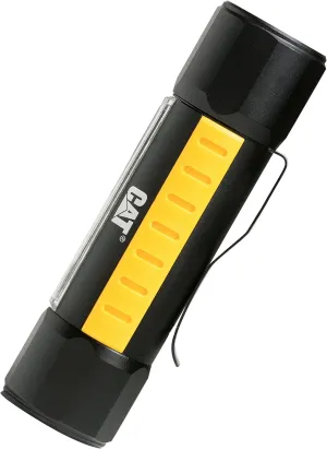 Cat CT3410 Dual Beam Aluminum Tactical Light – Double-Duty 275 Lumen Top Beam, 200 Lumen Flood Panel Light, Black/Yellow