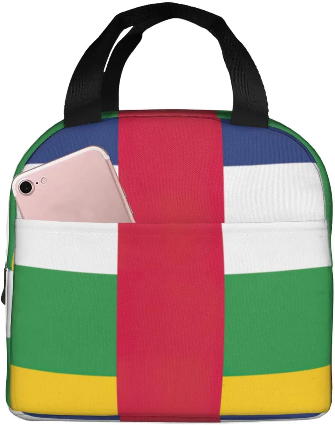Central African flag Lunch bag, reusable lunch box, adult lunch tote bag, work picnic beach or travel lunch container