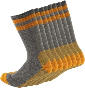 Cerebro Merino Wool Socks for Men, Cushioned Mid-calf Socks Moisture Wicking Men's Hiking Socks for Home, Trekking, Outdoors