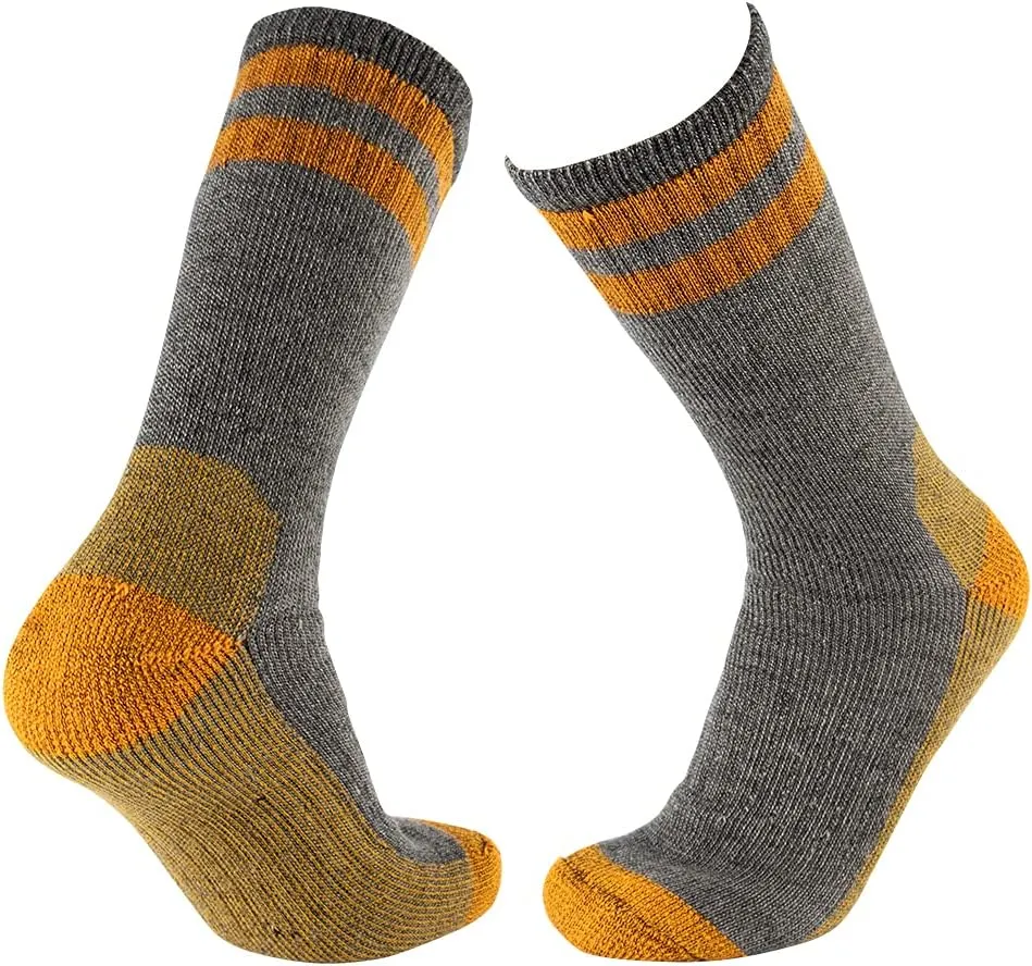 Cerebro Merino Wool Socks for Men, Cushioned Mid-calf Socks Moisture Wicking Men's Hiking Socks for Home, Trekking, Outdoors