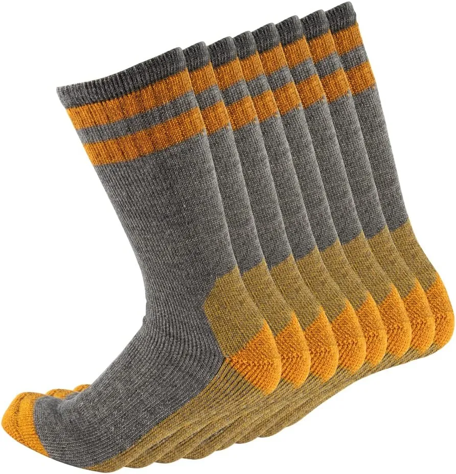 Cerebro Merino Wool Socks for Men, Cushioned Mid-calf Socks Moisture Wicking Men's Hiking Socks for Home, Trekking, Outdoors