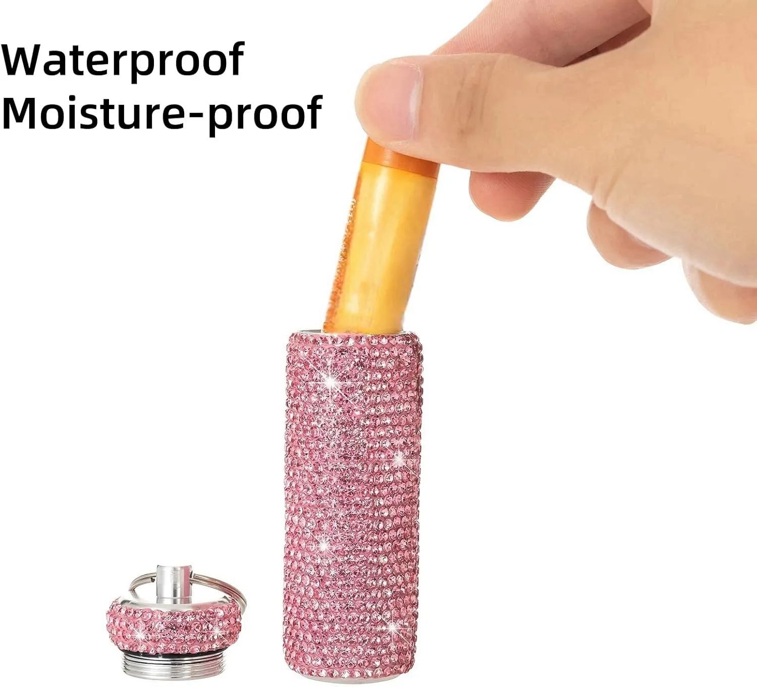 Chapstick Holder Key Chain 2Pcs Lip Balm Gloss Holder Keychain Bling Lipstick Case for Purse Portable Metal Chap Stick Organizer Cute Key Chain Accessories for Women (Sliver)
