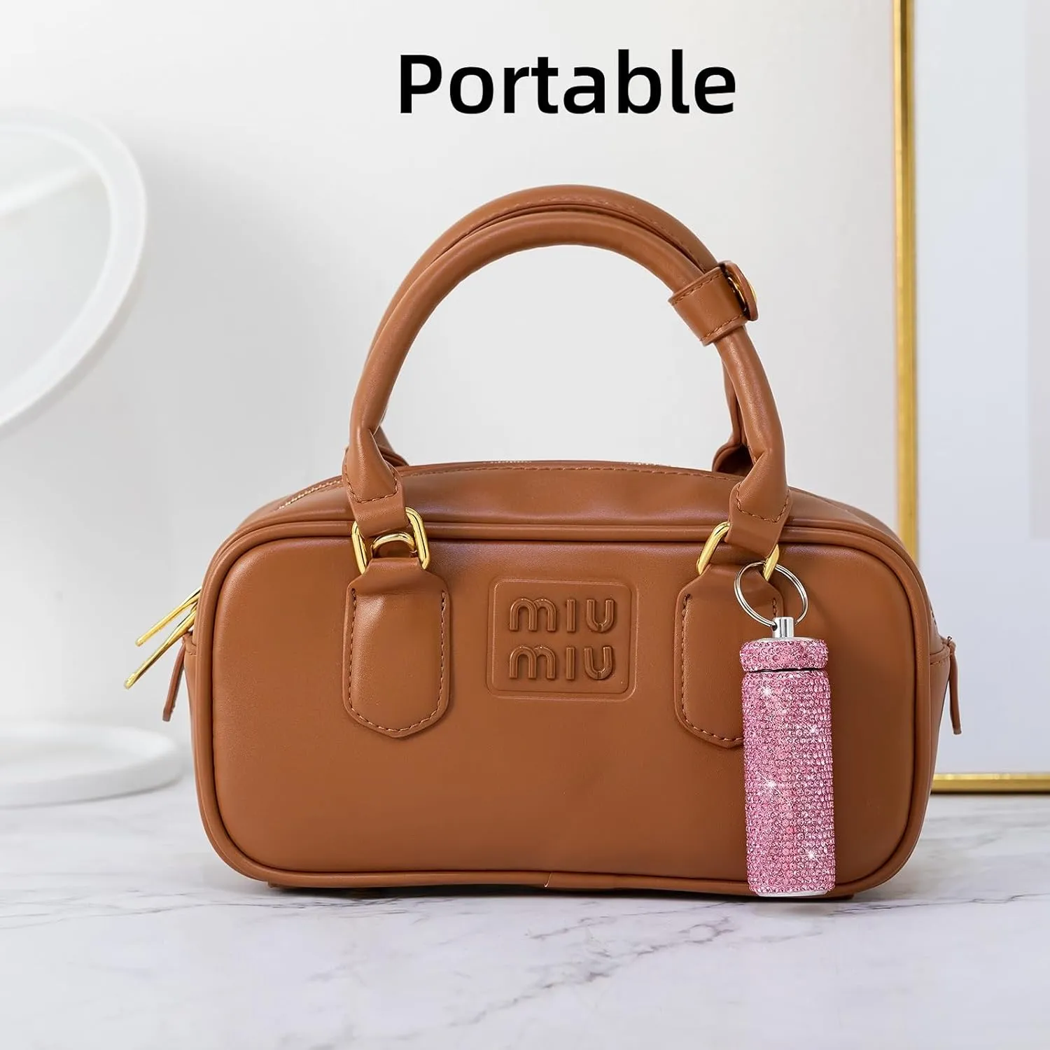 Chapstick Holder Key Chain 2Pcs Lip Balm Gloss Holder Keychain Bling Lipstick Case for Purse Portable Metal Chap Stick Organizer Cute Key Chain Accessories for Women (Sliver)