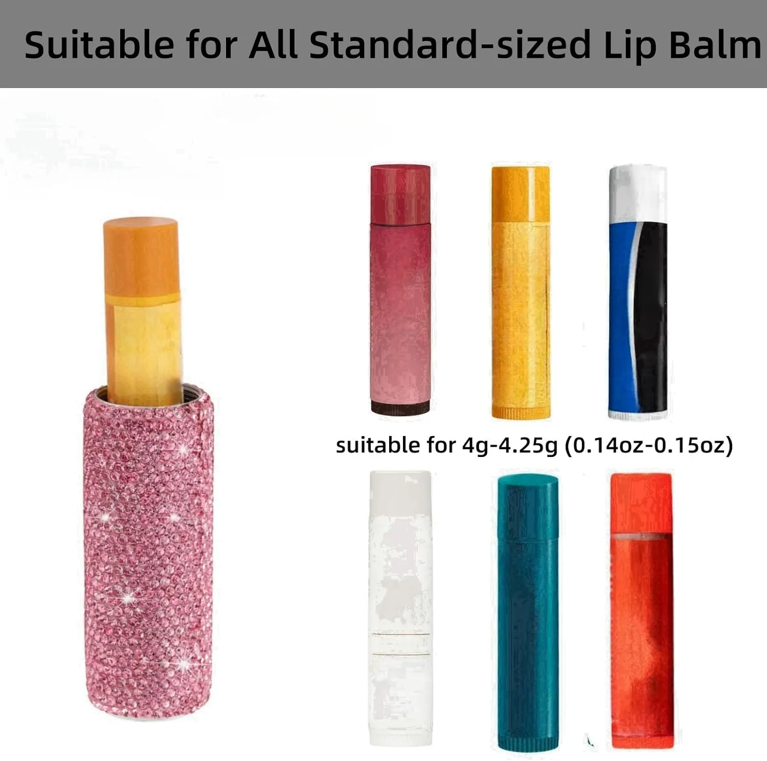 Chapstick Holder Key Chain 2Pcs Lip Balm Gloss Holder Keychain Bling Lipstick Case for Purse Portable Metal Chap Stick Organizer Cute Key Chain Accessories for Women (Sliver)