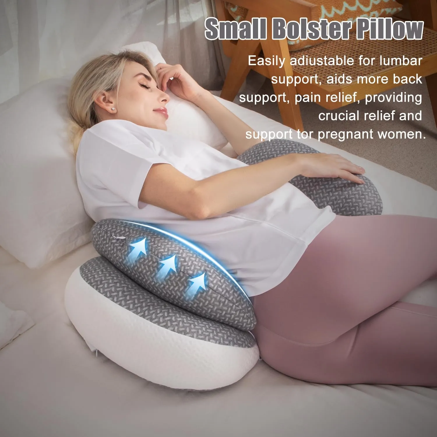 Chilling Home Pregnancy Pillow, Maternity Pillow for Pregnant Women, Pregnancy Pillows for Sleeping Portable, Pregnancy Wedge Pillow, Body Pillow Support for Back, Belly, Waist, Pink