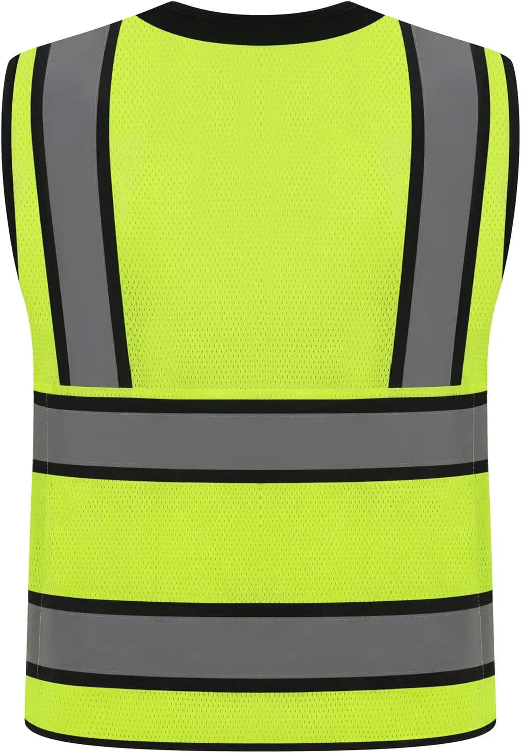 Class 2 High Visibility Reflective Safety Vests Women & Men With 15 Pockets And Zipper Front,Meets Ansi/Isea Standards