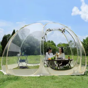 Clear Sports Tent, Weatherproof Pop-Up Bubble Tent Large Outdoor Clear Bubble Tent Dome Gazebo Transparent PVC House 360° View sunroof Need Simple Assembly(8 Sides)