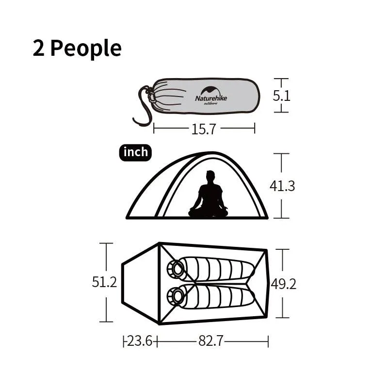 Cloud UP 2 People 3-season Camping Tent 20D
