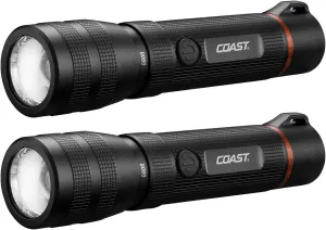 Coast G60R 1000 Lumen Waterproof Rechargeable LED Flashlight, 2-Pack