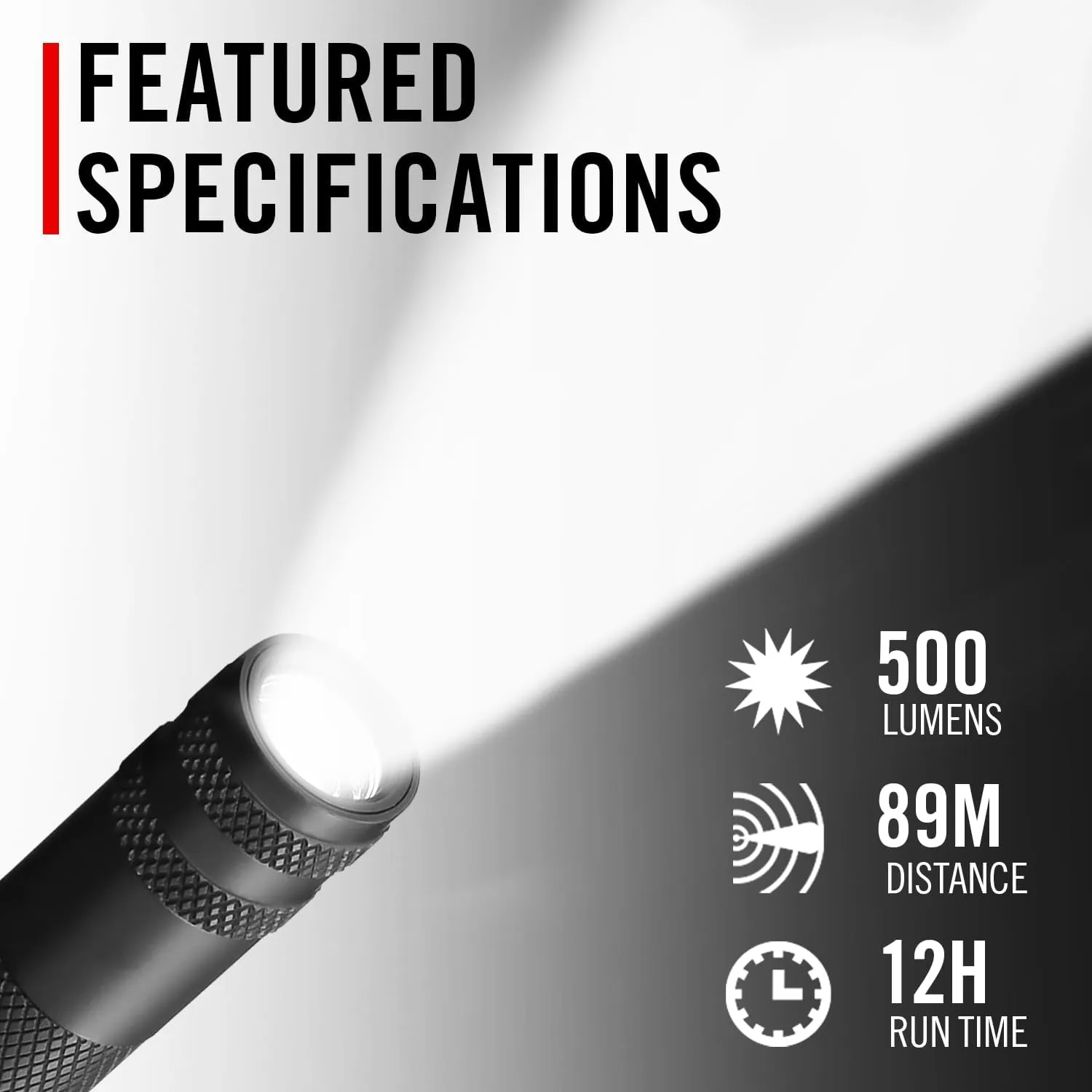 COAST HP3R 500 Lumen Rechargeable LED Penlight with TWIST FOCUS, Black