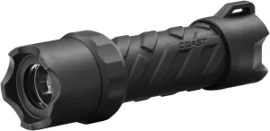 COAST POLYSTEEL 200 with Twist Focus, Pure Beam, 390 Lumen LED Flashlight, Crushproof, Black