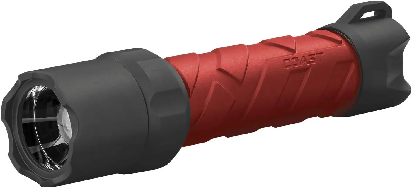 Coast Polysteel 600R 530 Lumen Rechargeable LED Flashlight, Red