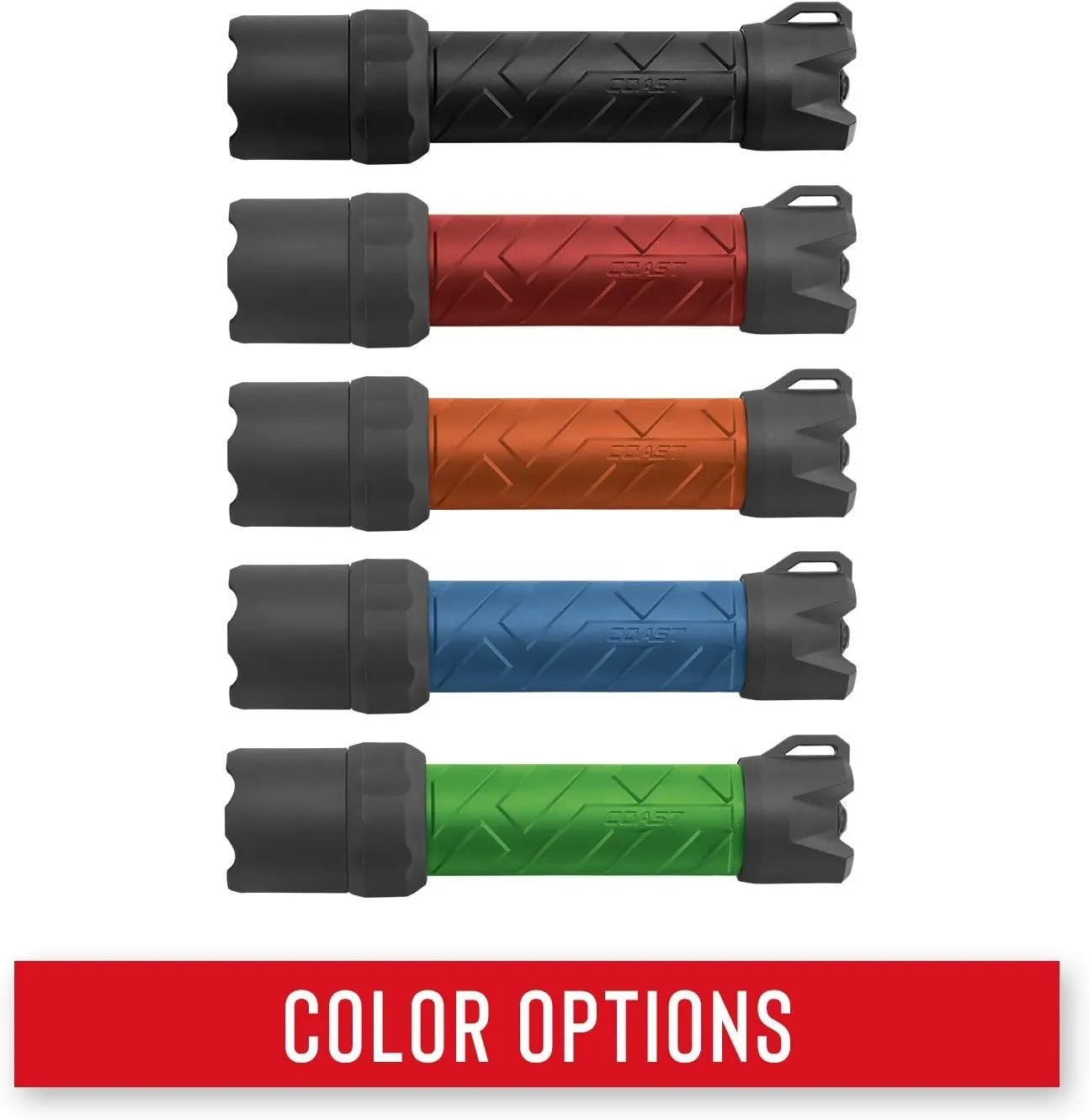 Coast Polysteel 600R 530 Lumen Rechargeable LED Flashlight, Red