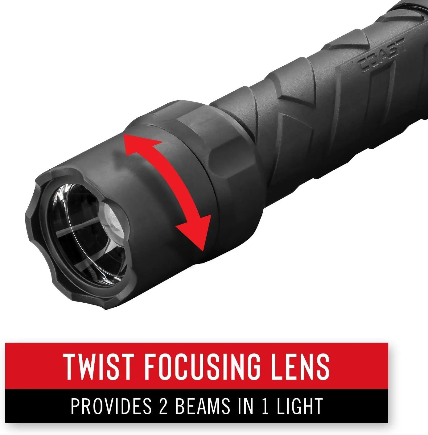 Coast Polysteel 600R 530 Lumen Rechargeable LED Flashlight, Red