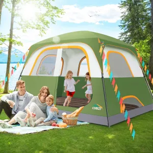 COBIZI Camping Tent, 4/6 Person Easy Setup Waterproof Windproof Backpacking Tent with Removable Rainfly, Lightweight Portable Outdoor Family Tents for Camping, Travel, Fishing, Hiking, Scouts