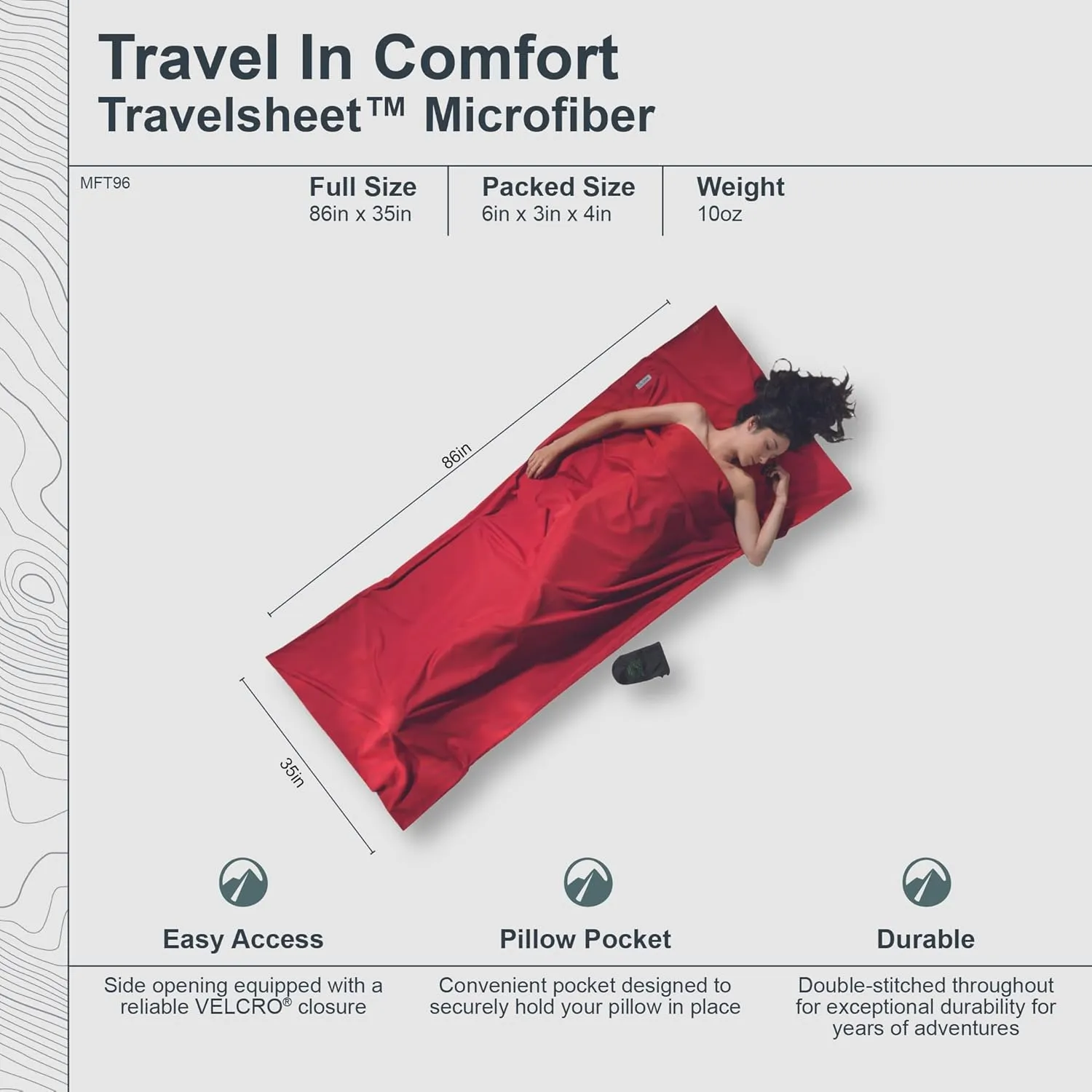 COCOON - Premium - TravelSheet™ Microfiber - Cranberry