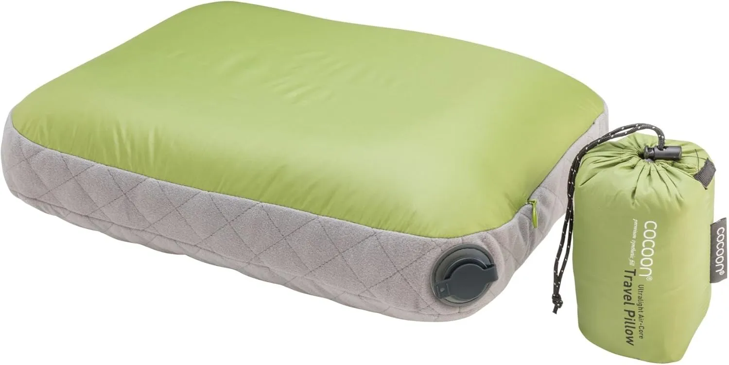 COCOON- Premium - Ultralight AirCore Pillow - Inflatable Camping and Travel Pillow - Regular 11" x 15" (Wasabi Green)
