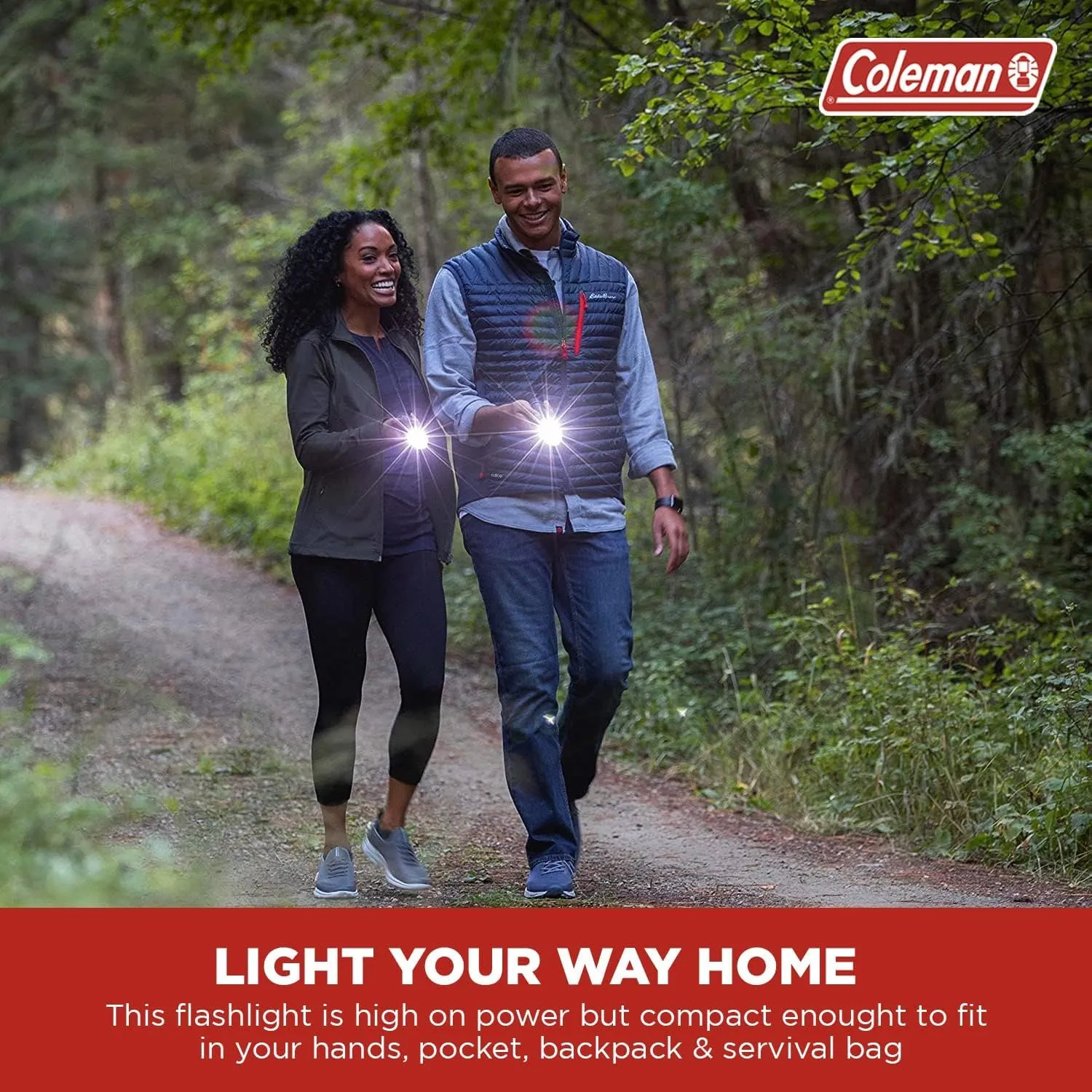 Coleman LED Flashlight with BatteryGuard Technology, Strong & Lightweight Water-Resistant Flashlight with Extra Drop Protection, Up to 25% More Battery Life than Traditional Flashlights