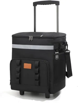 Collapsible Rolling Cooler - 35L Insulated Soft Cooler Bag with Wheels and Handle Leakproof Insulated Coolers for Camping Travel Beach Shopping Picnic