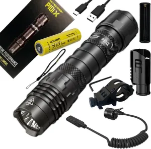 COMBO: NITECORE P10ix Type-C RECHARGEABLE ULTRA COMPACT FLASHLIGHT - 4000 Lumen w/Offeset Mount, RSW2i Pressure Switch and Battery Included