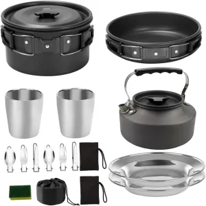 Convenient Barbecue Cooker Serving Utensils Compact Outdoor Cooking Set for Hiking Backpacking Picnics