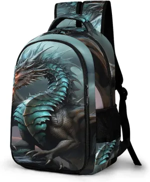 Cool Dragon Travel Backpack Adjustable Computer Bag Casual Travel Daypack Satchel Backpack Unisex