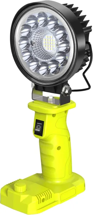 Cordless Work Light, Compatible with Batteries Ryobi 18V One  Li-ion Battery,35W 4000LM for Ryobi Light with USB Port, 140 Degree Pivoting Head, Led Work Light Floodlight Spotlight