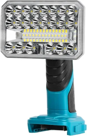 Cordless Working LED Light Compatible with Makita Lithium Ion Battery, 2000LM Portable Work Light with 3 Modes, 90 Degree Pivoting Al Alloy Head for Indoor Outdoor Use(Battery Not Included)