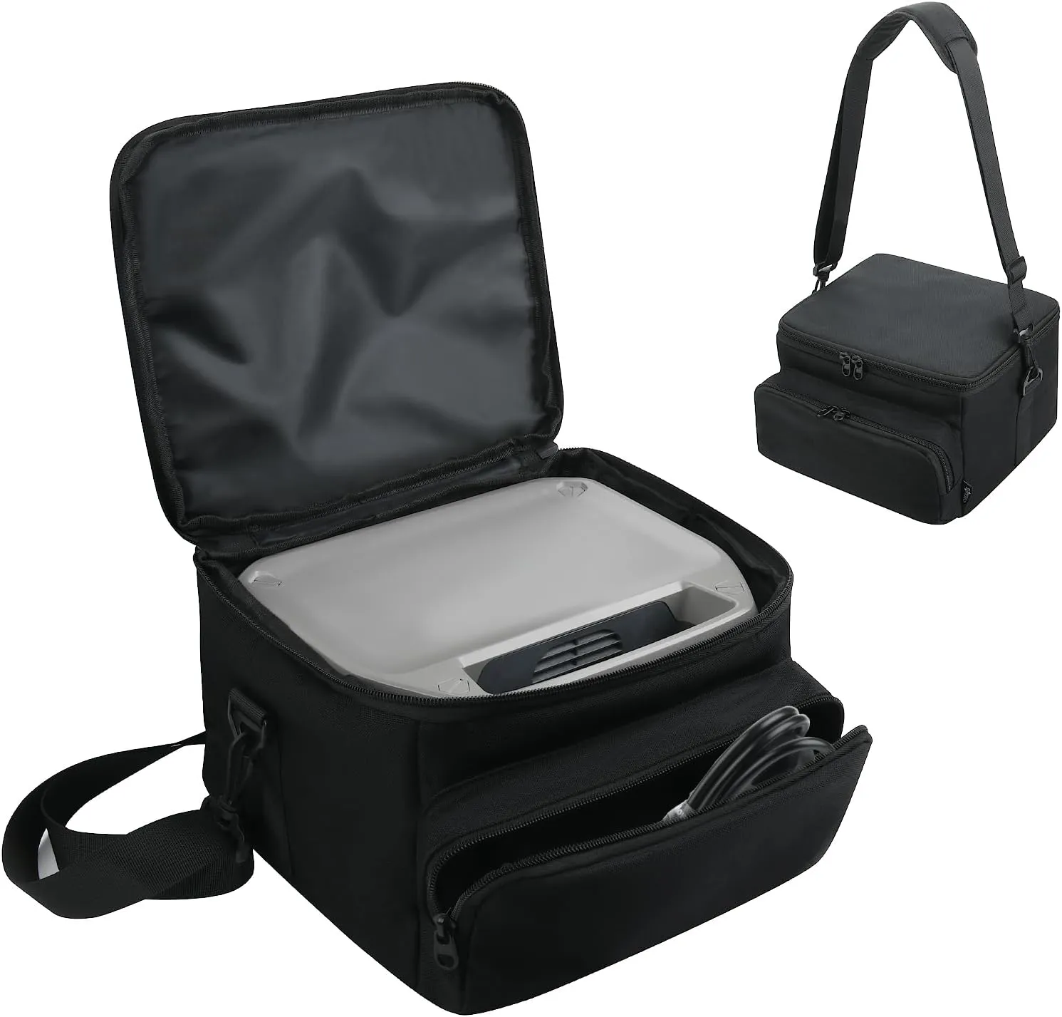 Cosmos Portable Power Station Carrying Case Bag Compatible with Eco-flow River 2/3-256Wh Generator Protective Shoulder Storage Bag Cover with Pocket for Outdoor Travel Camping Charging Accessories