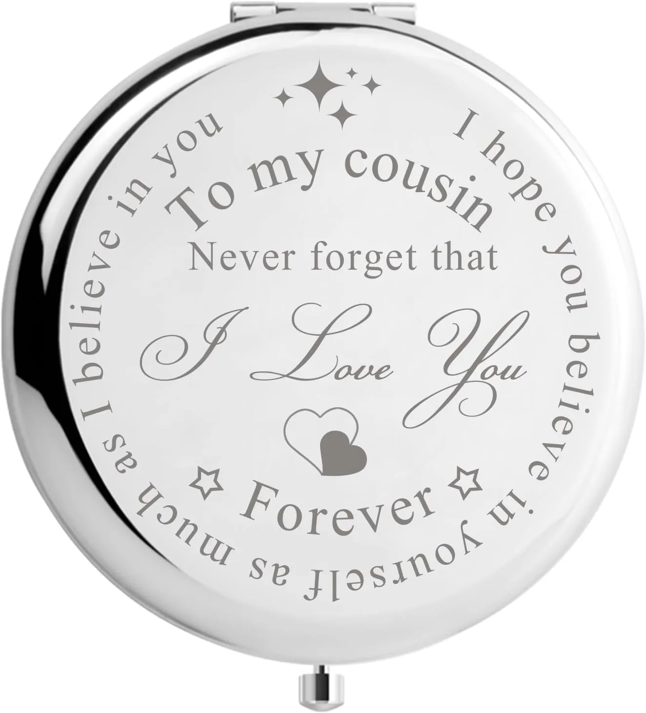Cousin Gifts for Women Christmas Birthday Compact Makeup Mirror, Unique Gifts for Cousin Sister Makeup Mirror (I Love You Cousin)